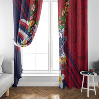 Hawaii Runner-Kakau Art with Lei and Plumeria Window Curtain LT03 - Polynesian Pride
