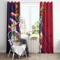 Hawaii Runner-Kakau Art with Lei and Plumeria Window Curtain LT03 - Polynesian Pride