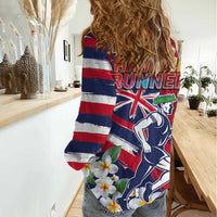 Hawaii Runner-Kakau Art with Lei and Plumeria Women Casual Shirt LT03 - Polynesian Pride