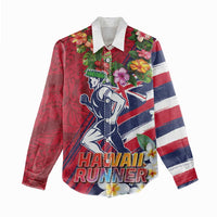 Hawaii Runner-Kakau Art with Lei and Plumeria Women Casual Shirt LT03 - Polynesian Pride