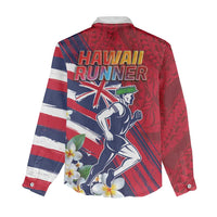 Hawaii Runner-Kakau Art with Lei and Plumeria Women Casual Shirt LT03 - Polynesian Pride