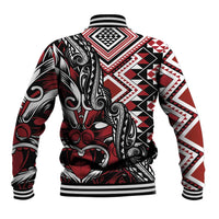 Aotearoa Maori Moko Art with Taniko Half Style Baseball Jacket LT03 - Polynesian Pride