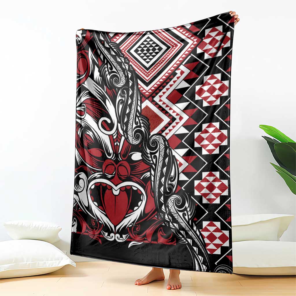 Aotearoa Maori Moko Art with Taniko Half Style Blanket LT03 - Polynesian Pride