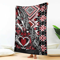 Aotearoa Maori Moko Art with Taniko Half Style Blanket LT03 - Polynesian Pride