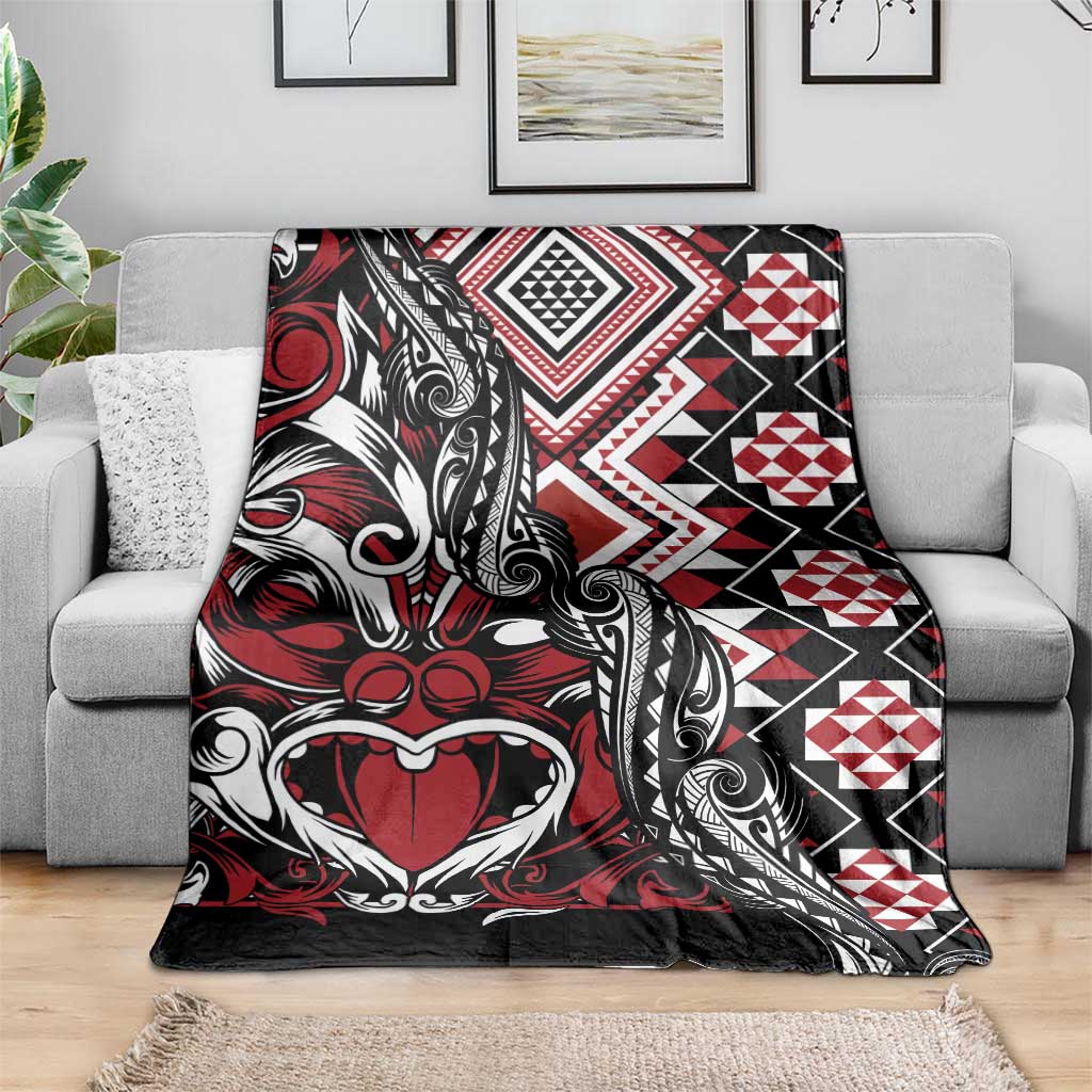 Aotearoa Maori Moko Art with Taniko Half Style Blanket LT03 - Polynesian Pride