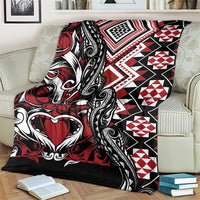 Aotearoa Maori Moko Art with Taniko Half Style Blanket LT03 - Polynesian Pride