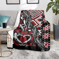 Aotearoa Maori Moko Art with Taniko Half Style Blanket LT03 - Polynesian Pride