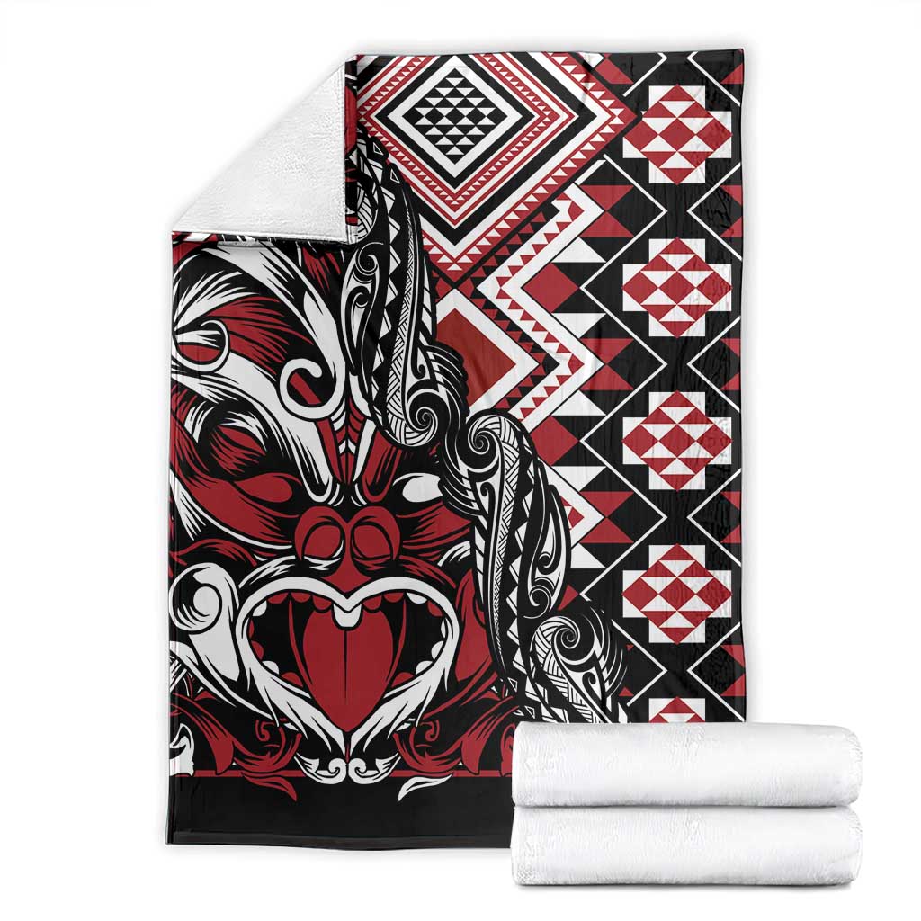 Aotearoa Maori Moko Art with Taniko Half Style Blanket LT03 - Polynesian Pride