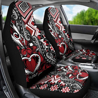 Aotearoa Maori Moko Art with Taniko Half Style Car Seat Cover LT03 - Polynesian Pride