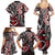 Aotearoa Maori Moko Art with Taniko Half Style Family Matching Summer Maxi Dress and Hawaiian Shirt