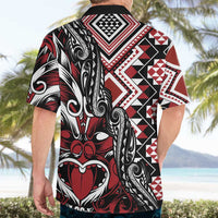 Aotearoa Maori Moko Art with Taniko Half Style Hawaiian Shirt LT03 - Polynesian Pride