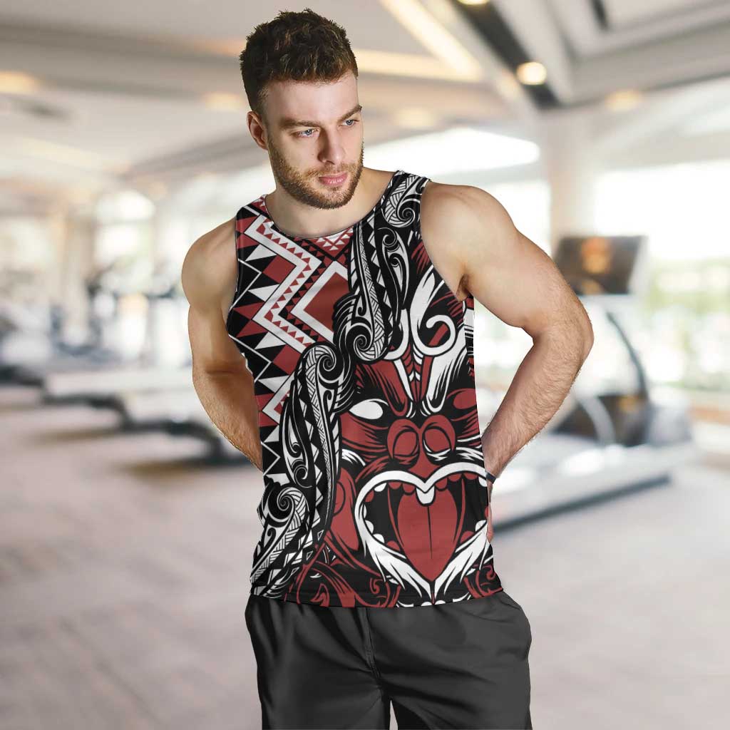 Aotearoa Maori Moko Art with Taniko Half Style Men Tank Top