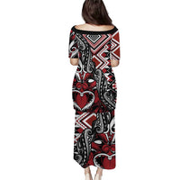 Aotearoa Maori Moko Art with Taniko Half Style Puletasi LT03 - Polynesian Pride