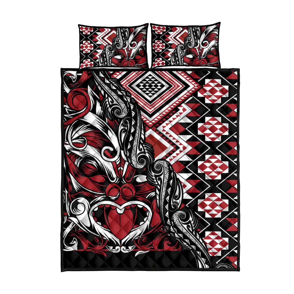Aotearoa Maori Moko Art with Taniko Half Style Quilt Bed Set LT03 - Polynesian Pride