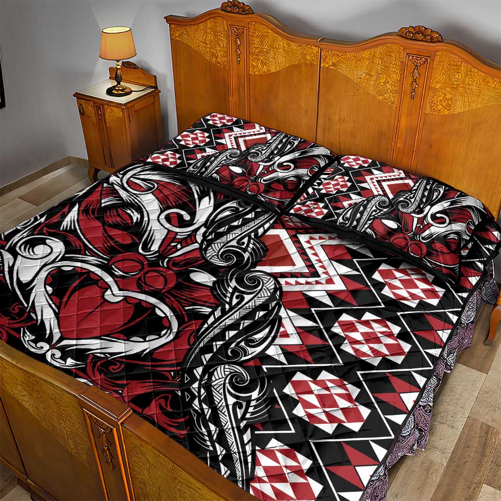 Aotearoa Maori Moko Art with Taniko Half Style Quilt Bed Set LT03 - Polynesian Pride
