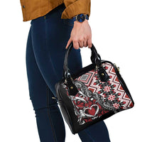 Aotearoa Maori Moko Art with Taniko Half Style Shoulder Handbag LT03 - Polynesian Pride