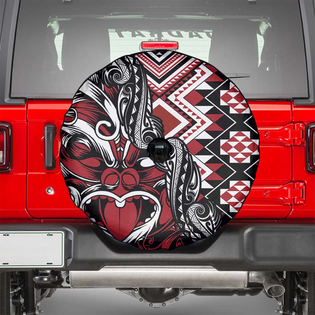 Aotearoa Maori Moko Art with Taniko Half Style Spare Tire Cover LT03 - Polynesian Pride