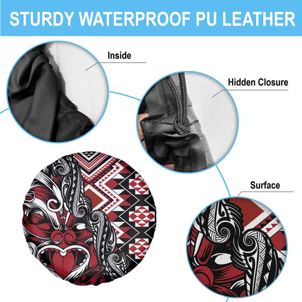 Aotearoa Maori Moko Art with Taniko Half Style Spare Tire Cover LT03 - Polynesian Pride
