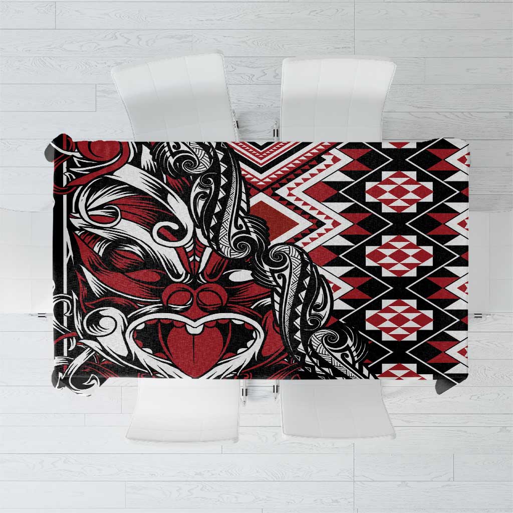 Aotearoa Maori Moko Art with Taniko Half Style Tablecloth