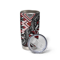 Aotearoa Maori Moko Art with Taniko Half Style Tumbler Cup LT03 - Polynesian Pride