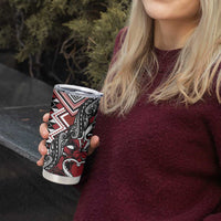 Aotearoa Maori Moko Art with Taniko Half Style Tumbler Cup LT03 - Polynesian Pride