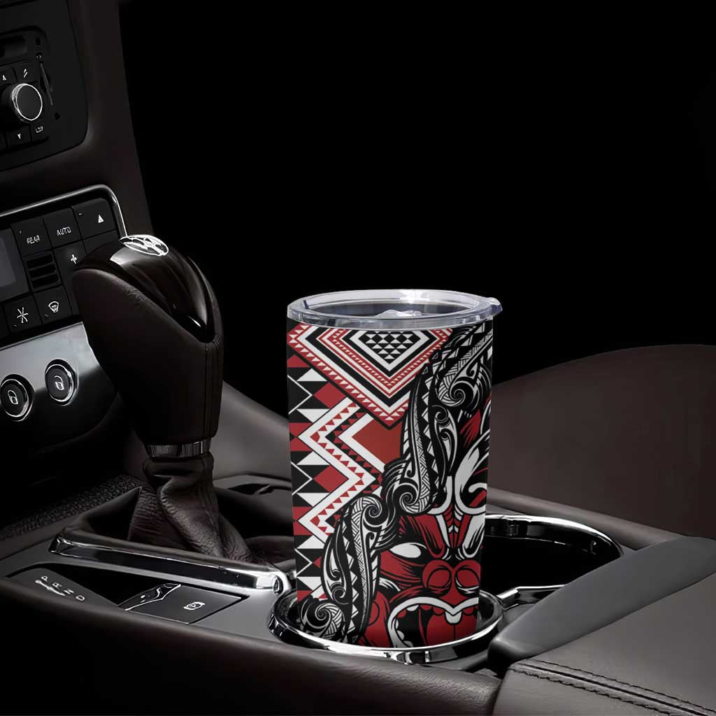 Aotearoa Maori Moko Art with Taniko Half Style Tumbler Cup LT03 - Polynesian Pride