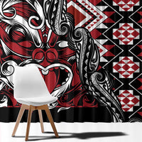 Aotearoa Maori Moko Art with Taniko Half Style Window Curtain LT03 - Polynesian Pride