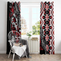 Aotearoa Maori Moko Art with Taniko Half Style Window Curtain LT03 - Polynesian Pride