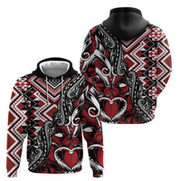 Aotearoa Maori Moko Art with Taniko Half Style Zip Hoodie LT03 - Polynesian Pride