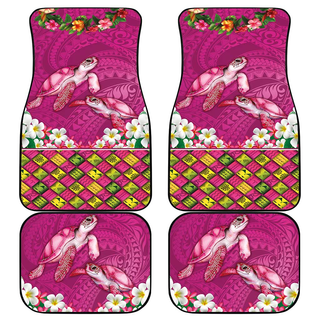 Hawaiian Lei Turtle and Plumeria Car Mats Polynerian Art Tattoo-Plum Pink Color LT03 - Polynesian Pride