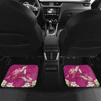 Hawaiian Lei Turtle and Plumeria Car Mats Polynerian Art Tattoo-Plum Pink Color LT03 Set 2pcs - Back Pink - Polynesian Pride