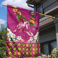 Hawaiian Lei Turtle and Plumeria Garden Flag Polynerian Art Tattoo-Plum Pink Color LT03 - Polynesian Pride