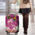 Hawaiian Lei Turtle and Plumeria Luggage Cover Polynerian Art Tattoo-Plum Pink Color