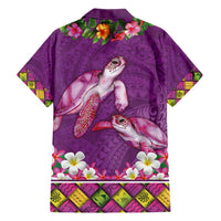 Hawaiian Lei Turtle and Plumeria Hawaiian Shirt Polynerian Art Tattoo-Mauve Color LT03 - Polynesian Pride