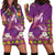 Hawaiian Lei Turtle and Plumeria Hoodie Dress Polynerian Art Tattoo-Mauve Color