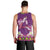 Hawaiian Lei Turtle and Plumeria Men Tank Top Polynerian Art Tattoo-Mauve Color