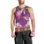 Hawaiian Lei Turtle and Plumeria Men Tank Top Polynerian Art Tattoo-Mauve Color