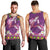 Hawaiian Lei Turtle and Plumeria Men Tank Top Polynerian Art Tattoo-Mauve Color