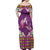 Hawaiian Lei Turtle and Plumeria Off Shoulder Maxi Dress Polynerian Art Tattoo-Mauve Color