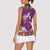 Hawaiian Lei Turtle and Plumeria Women Sleeveless Polo Shirt Polynerian Art Tattoo-Mauve Color