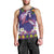 Hawaiian Lei Turtle and Plumeria Men Tank Top Polynerian Art Tattoo-Navy Color