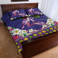 Hawaiian Lei Turtle and Plumeria Quilt Bed Set Polynerian Art Tattoo-Navy Color LT03 - Polynesian Pride