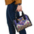 Hawaiian Lei Turtle and Plumeria Shoulder Handbag Polynerian Art Tattoo-Navy Color