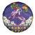 Hawaiian Lei Turtle and Plumeria Spare Tire Cover Polynerian Art Tattoo-Navy Color