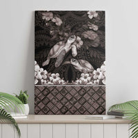 Hawaiian Lei Turtle and Plumeria Canvas Wall Art Polynerian Art Tattoo-Grayscale Mode LT03 - Polynesian Pride