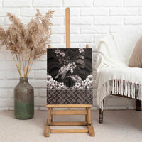 Hawaiian Lei Turtle and Plumeria Canvas Wall Art Polynerian Art Tattoo-Grayscale Mode LT03 - Polynesian Pride