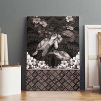 Hawaiian Lei Turtle and Plumeria Canvas Wall Art Polynerian Art Tattoo-Grayscale Mode LT03 - Polynesian Pride