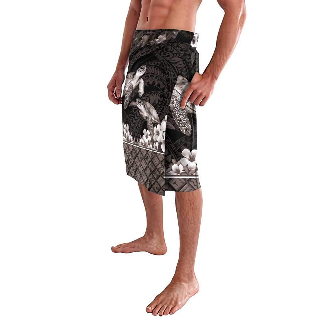 Hawaiian Lei Turtle and Plumeria Lavalava Polynerian Art Tattoo-Grayscale Mode LT03 - Polynesian Pride