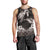 Hawaiian Lei Turtle and Plumeria Men Tank Top Polynerian Art Tattoo-Grayscale Mode