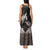 Hawaiian Lei Turtle and Plumeria Tank Maxi Dress Polynerian Art Tattoo-Grayscale Mode